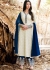 off white color georgette straight cut salwar kameez