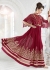 Maroon color georgette wedding wear anarkali