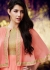 Peach color georgette straight cut salwar kameez