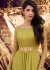 Olive green color georgette straight cut salwar kameez