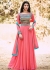 Pink color georgette straight cut salwar kameez