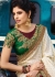 White and maroon viscose pure georgette and velvet wedding wear saree