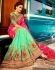 Green and pink brasso silk and bangalori silk wedding wear saree