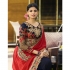 Red and navy blue pure chiffon and georgette wedding wear saree