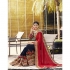 Red and navy blue pure chiffon and georgette wedding wear saree