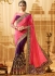Pink and purple jacquard art silk and jacquard crepe silk wedding wear saree