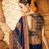 Navy blue art silk wedding wear saree