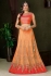 Peach color silk wedding lehenga choli