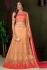 Peach color silk wedding lehenga choli