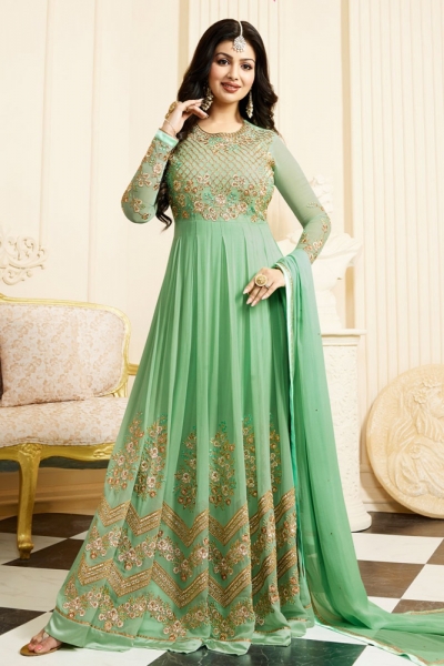 Ayesha Takia light green color georgette anarkali