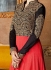 Pink and black color georgette wedding wear anarkali