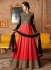 Pink and black color georgette wedding wear anarkali