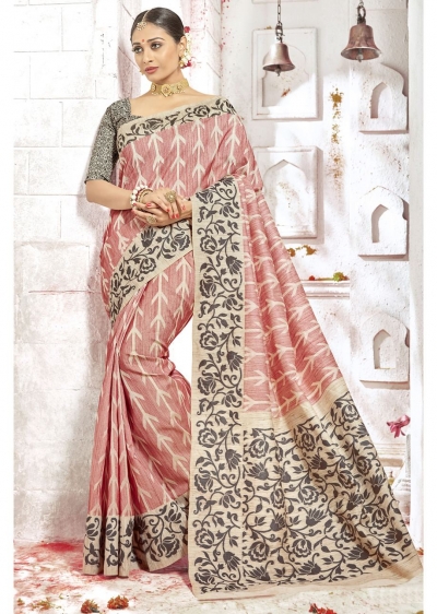 Peach Colored Woven Art Silk Officewear Saree 2212