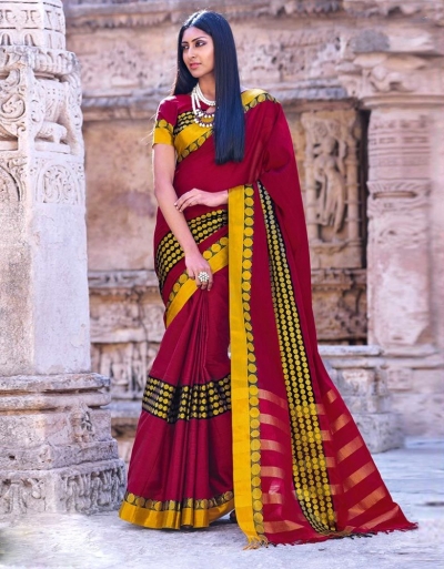 Simar Wedding Wear Cotton Saree