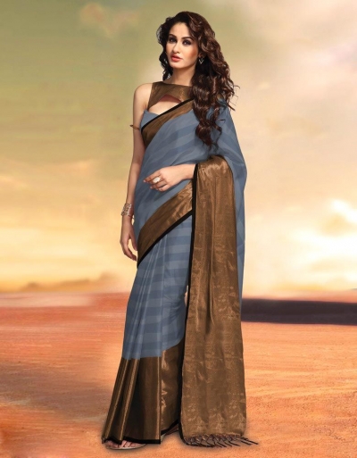 Sana Ash Party Wear Cotton Saree