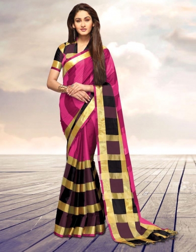 Areesa Garnet Party Wear Cotton Saree