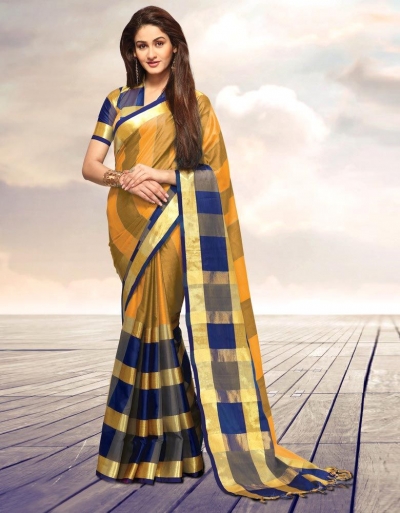 Areesa Canary Party Wear Cotton Saree