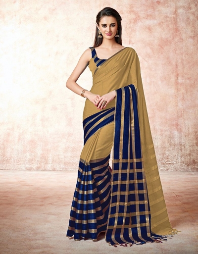 Santana duskin beige Cotton Saree