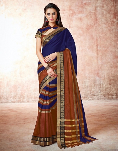 Parisa royal blue Cotton Saree