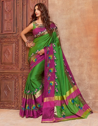 Aangi mayura Designer Wear Cotton Saree