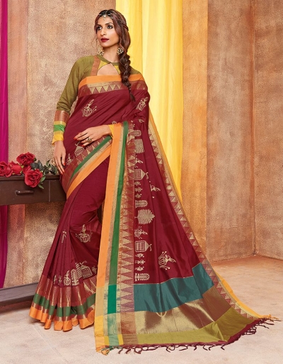 Saarang Designer Wear Cotton Saree