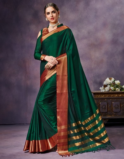 Nimmi Emerald Green Cotton Saree