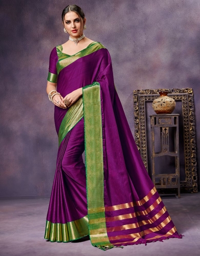 Nimmi Sangria Magenta Cotton Saree