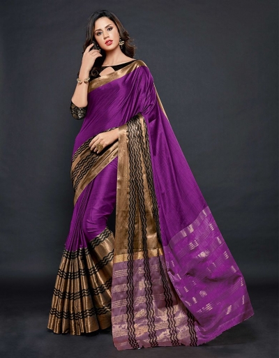 Zehra Prime  Wine Magenta Festive wear Cotton Saree