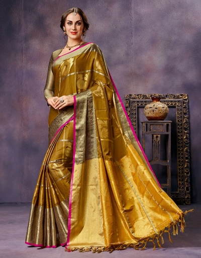 Swarna Golden Yellow  Cotton Saree