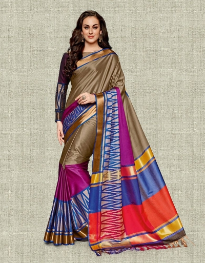 Noor Duskin Beige Festive wear Cotton Saree