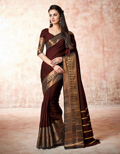 Maarit amber maroon Cotton Sarees