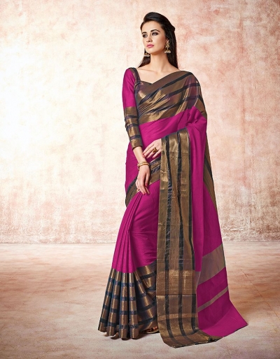 Caris mulberry pink Cotton Sarees