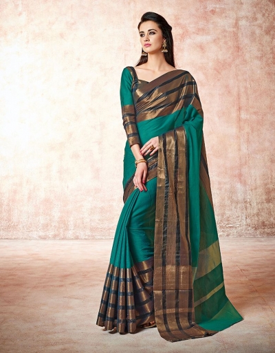 Caris marine blue Cotton Sarees