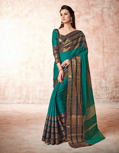 Caris marine blue Cotton Sarees