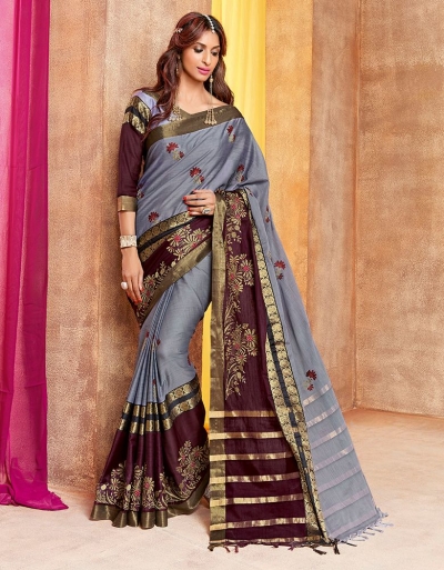 Charita Designer Wear Cotton Saree