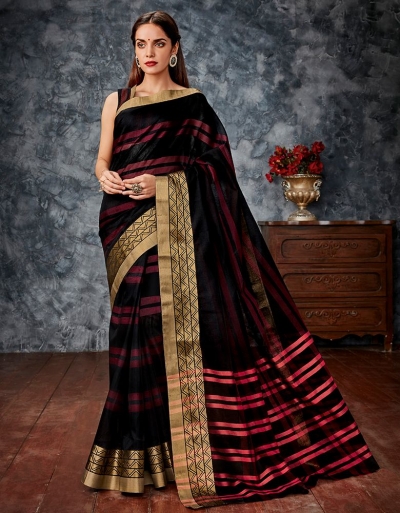 Tamanna Black Cotton Saree