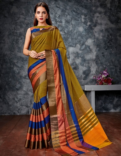 Akriti Mustard Cotton Saree