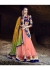 Peach Colored Embroidered Net Lehenga Choli 88014