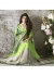Green Colored Printed Satin Chiffon Saree 1122
