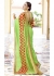 Green Colored Embroidered Faux Georgette Festive Saree 96054