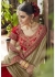 Red Georgette Net Half n Half Embroidered Saree 87060