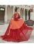 Red Colored Border Worked Faux Georgette Festive Saree 97048