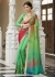 Green Colored Border Worked Satin Chiffon Festive Saree 97049