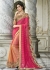 Pink Colored Border Worked Faux Georgette Festive Saree 97050