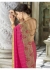 Pink Colored Border Worked Faux Georgette Festive Saree 97050