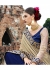 Blue Colored Embroidered Crape Net Partywear Saree 1033