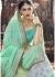 Green Colored Border Worked Crape Net Wedding Saree 1034