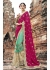 Green Colored Embroidered Crape Net Partywear Saree 1037