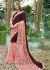 Brown Colored Embroidered Chiffon Festive Saree 96070