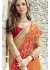 Orange Colored Border Worked Faux Georgette Festive Saree 96075